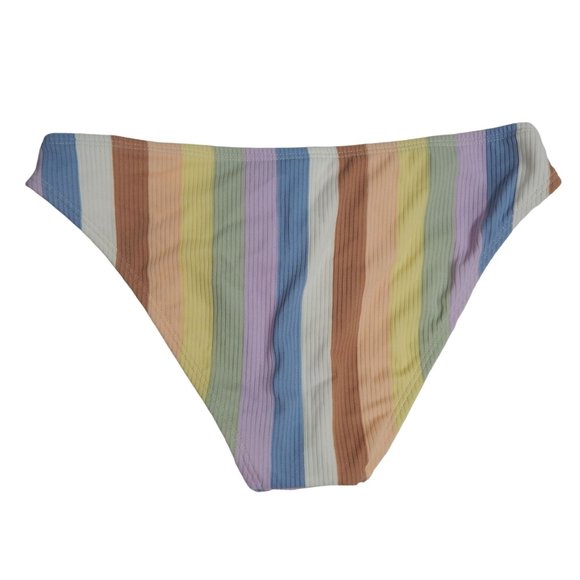 Cheeky Bikini Bottoms M Womens Xhilaration Striped Rainbow - Picture 2 of 6